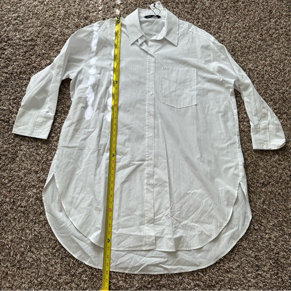 Zara Oversized White Collared Shirt - Picture 8 of 12